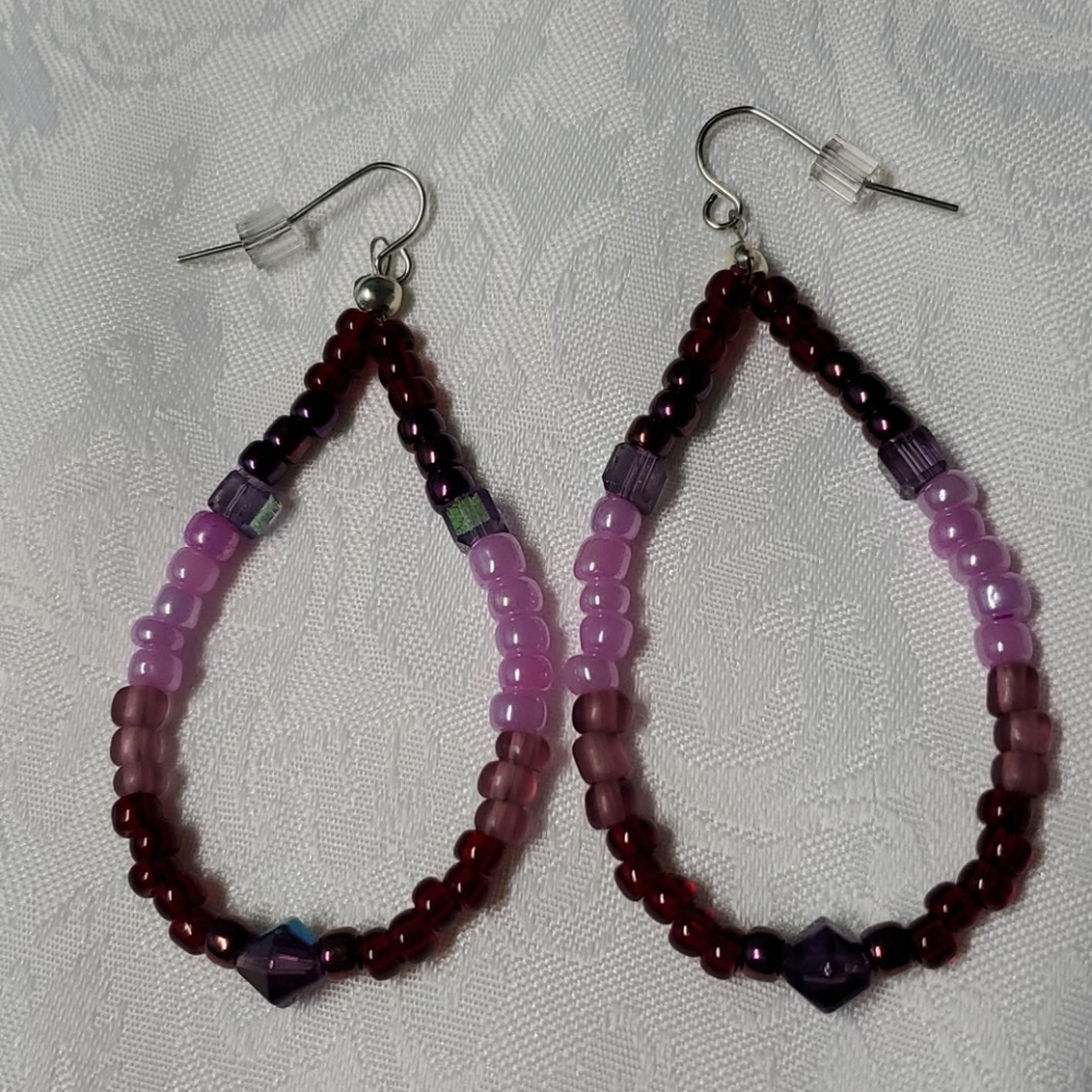 Sterling Silver Pierced Multi Color Earrings